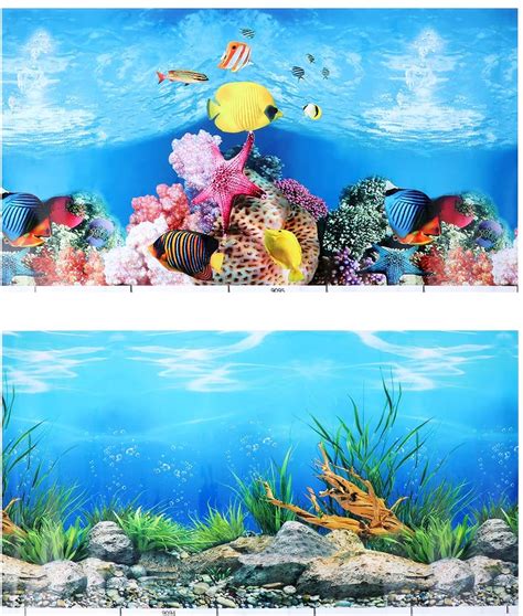 Free Download Amazoncom Popetpop Aquarium Background Sticker 3d Double