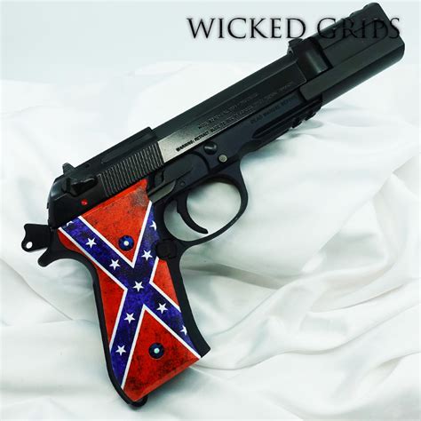 Custom Beretta 92fs Pistol Grips Dixie Flag Wicked Grips Custom