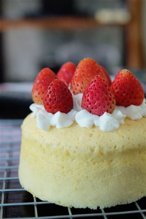 Japanese Cheesecake Topped With Strawberry