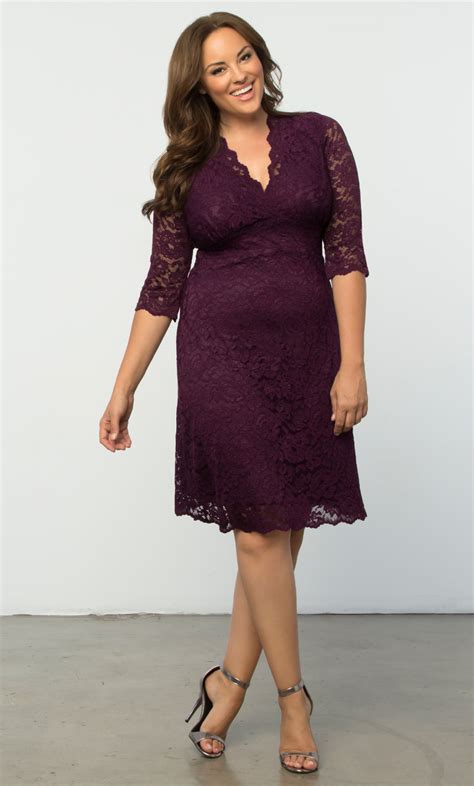 Plus Size Lace Dress Scalloped Boudoir Lace Dress By Kiyonna