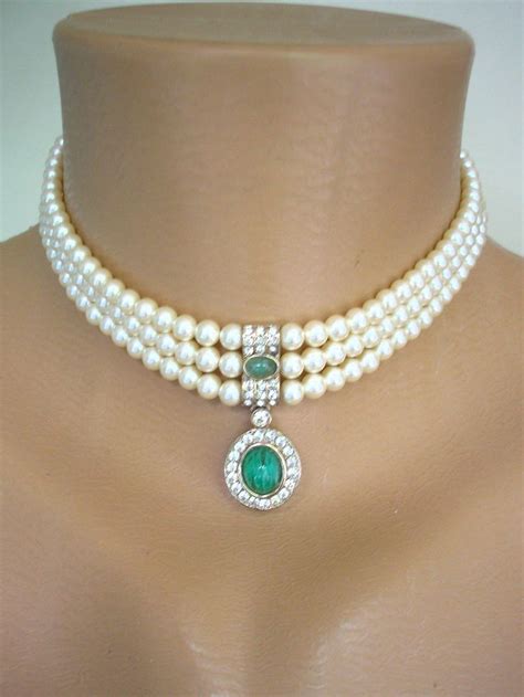 Vintage Pearl Choker Rosita Bridal Necklace Wedding Jewelry Bridal