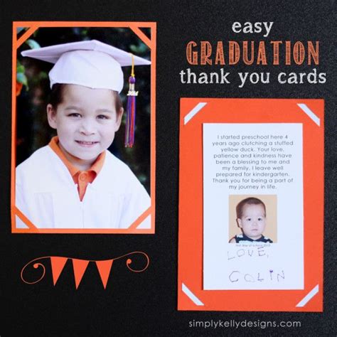 Easy Graduation Thank You Cards And Last Day Of Preschool Layout