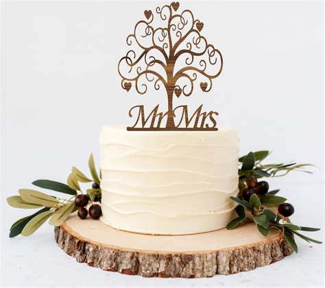 Mr And Mrs Tree Cake Topper Laser And Lace