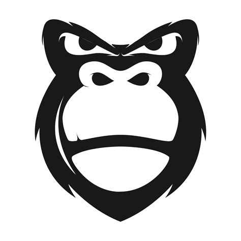 Black Face Gorilla Cool Logo Design Vector Graphic Symbol Icon Sign