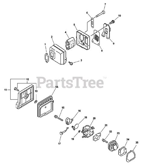 Echo Cs 345 Echo Chainsaw Sn 03001001 03999999 Intake Exhaust