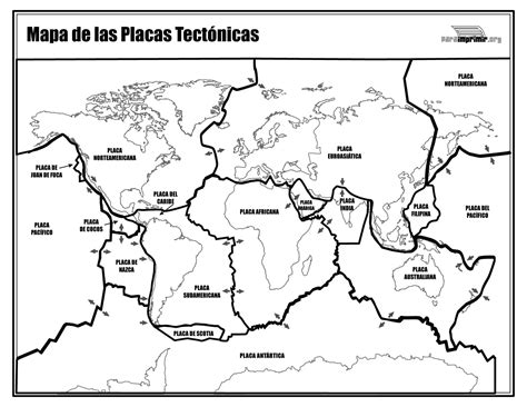 Mapa De Las Placas Tectónicas Para Imprimir En Pdf 2024