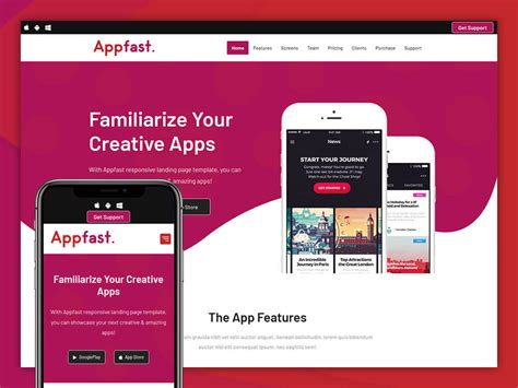 Multipurpose premium html5 website template allows you to buy. Appfast - Free Mobile App Landing OnePage Template