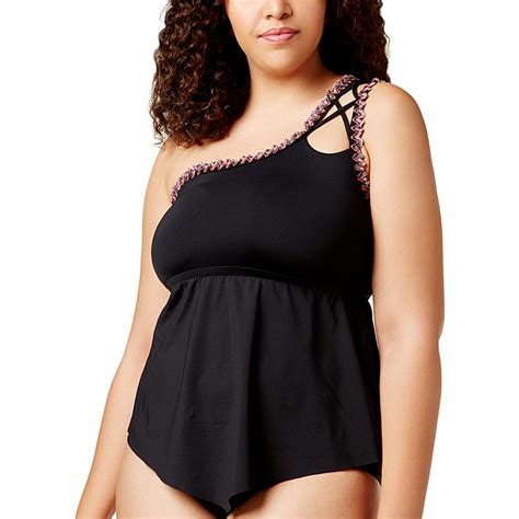 Becca By Rebecca Virtue Womens Black Tankini Swim Top Plus X Bhfo Ebay