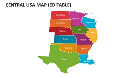 Central Usa Map Powerpoint Presentation Slides Ppt Template