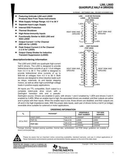 Datasheet For L293d Adafruit Industries