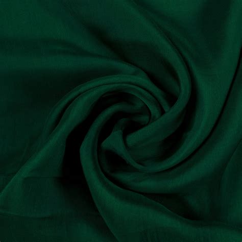 Forest Green Plain Viscose Paper Silk Fabric Fabcurate