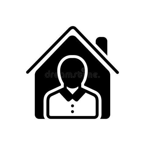 Black Solid Icon For Property Owner And Assets Stock Vector