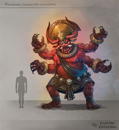 Artstation Rakshasa Demon Character Concept Clayton Dmello