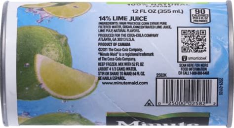 Minute Maid Frozen Concentrated Limeade Fruit Drink 12 Fl Oz Frys