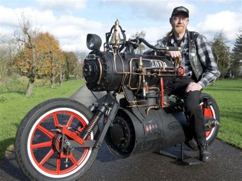 Locomotive Motorcycle Steam Powered Engine Drives Bike Gadgets