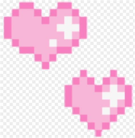 Two Pixel Heart Shaped Objects Are Shown In Pink And White Colors With