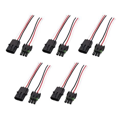 5 Pair Ols 3 Wire Weather Pack Connector Kit Assembled With 6 16 Awg