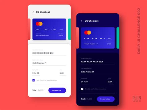 Day 002 Credit Card Checkout Daily Ui Challenge By Collin On Dribbble