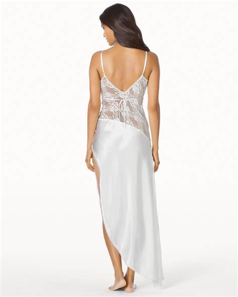 winter bride satin and lace long nightgown soma