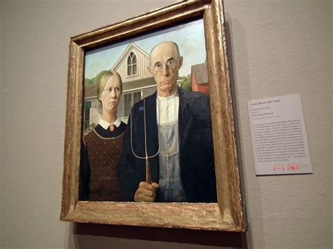 Grant Wood American Gothic A Painting At The Art Institute Of