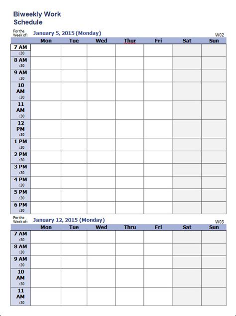 Weekly Schedule Template 9 Download Free Documents In Word Pdf