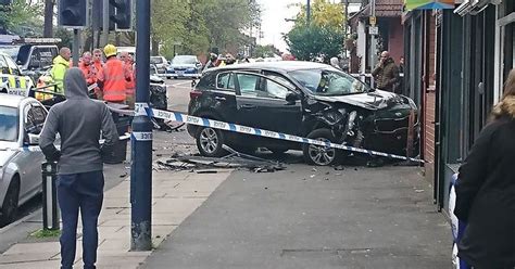 Dramatic Crash Closes Main Road Through Town As Car Left Smashed On