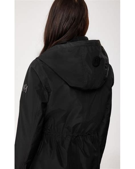 Mackage Franki Rain Jacket With Signature Hood In Black Women Xs Lyst