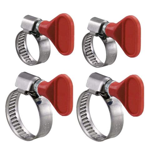 Wideskall 4 Pieces Key Type Twist Adjustable Stainless Steel Hose Clamp