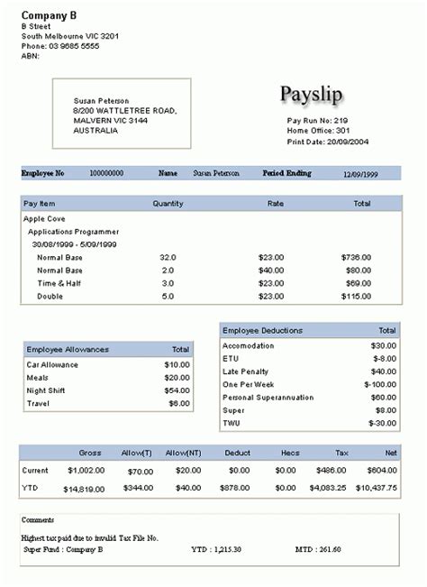 Payslip Template 3 Payroll Template Invoice Design Template Invoice