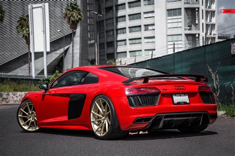 Red Audi R8 Quattro Gets Contrasting Black Accents And Racy Look