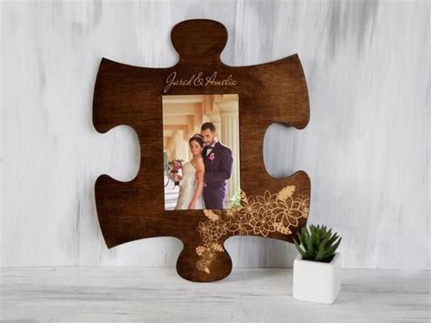 Personalized Photo Frame Custom Puzzle Piece Housewarming Etsy