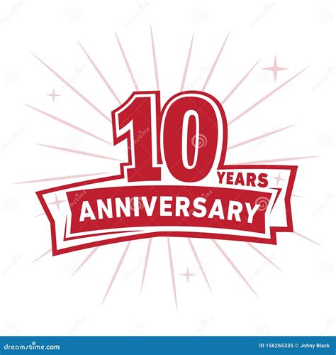 10 Years Celebrating Anniversary Design Template 10th Anniversary Logo