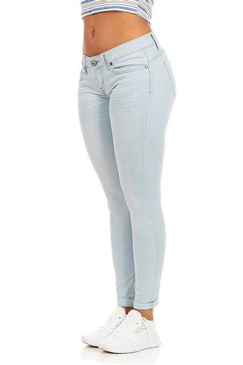 Cute Teen Girl Jeans Juniors Low Rise Waisted Butt Shaping Skinny