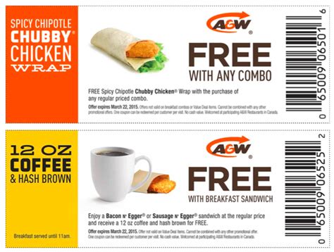 As couponxoo's tracking, online shoppers can recently get a save of 21% on average by using our coupons for shopping at coffee and a classic unboxing 2019. A&W Canada Coupons: Get a FREE 12-oz. Coffee and Hash ...