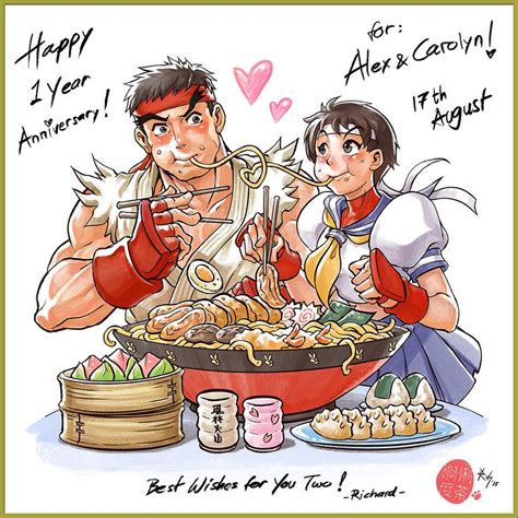 Ryu And Sakura Happy Couple By R Chie Sakura Street Fighter Ryu