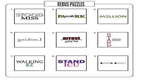 Rebus Brain Teasers Puzzles With Pictures And Answers Youtube