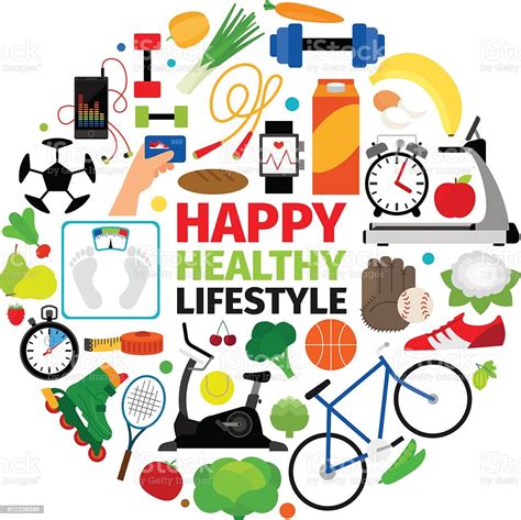 Healthy Lifestyle Round Emblem Stock Illustration ...