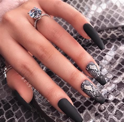 30 Incredible Acrylic Black Nail Art Designs Ideas For Long Nails Page 16 Of 30 Fashionsum