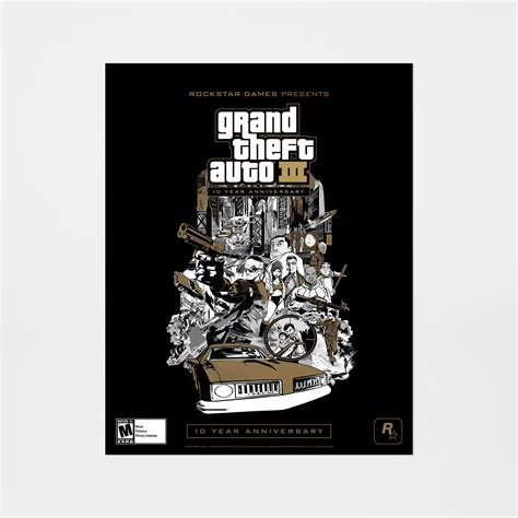 Grand Theft Auto Iii 10 Year Anniversary Eu Box Poster Rockstar Store