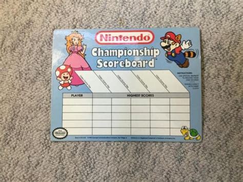 Nintendo Championship Scoreboard Vtg 1990 20 0100 Ebay