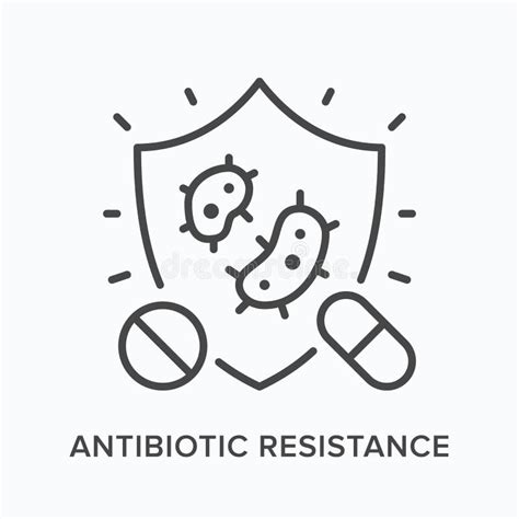 Microbe Antibiotic Icon With Textured Human Flu Seal Stock Illustration