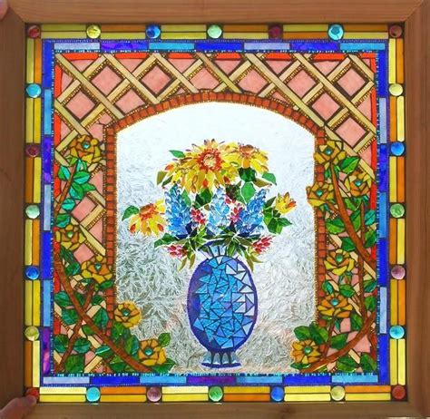 Kathleen Dalrymple Glass Artist Texas Summer Bouquet Glass Mosaic