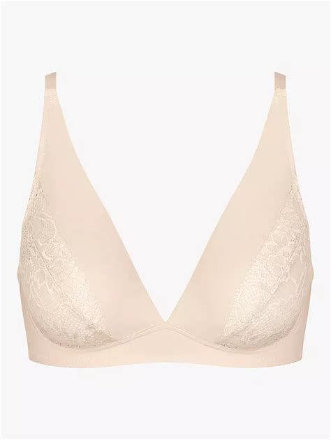 Triumph Vivid Spotlight Non Wired Plunge Bra Cameo Beige At John Lewis And Partners