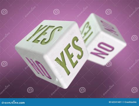 Two Dice Rolling Yes No On Faces Of Dice Concept For Making A