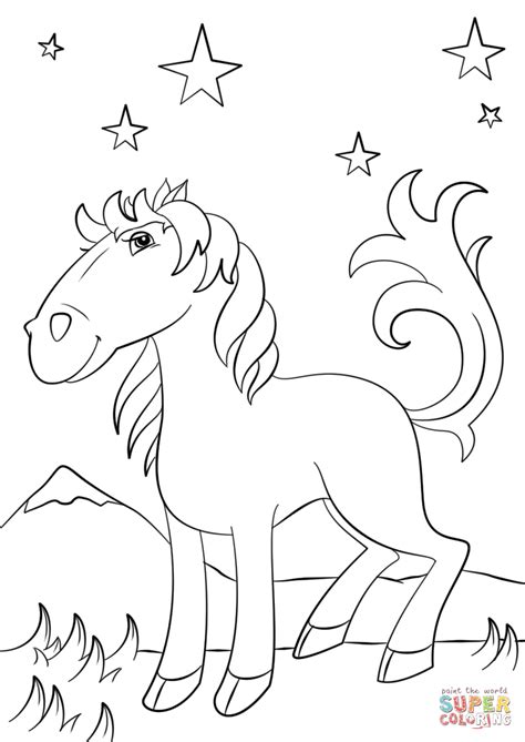 Colorless and color samples for adult antistress coloring book cover. Mustang Horse Coloring Pages | Horse coloring pages, Horse ...