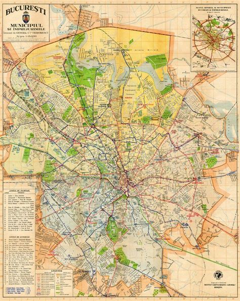 Bucharest Map Archival Fine Print Harta Orasului Bucuresti Etsy Map