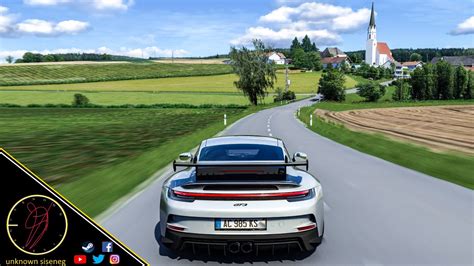 Porsche 911 992 GT3 On Countryside Roads Aspertsham Assetto Corsa