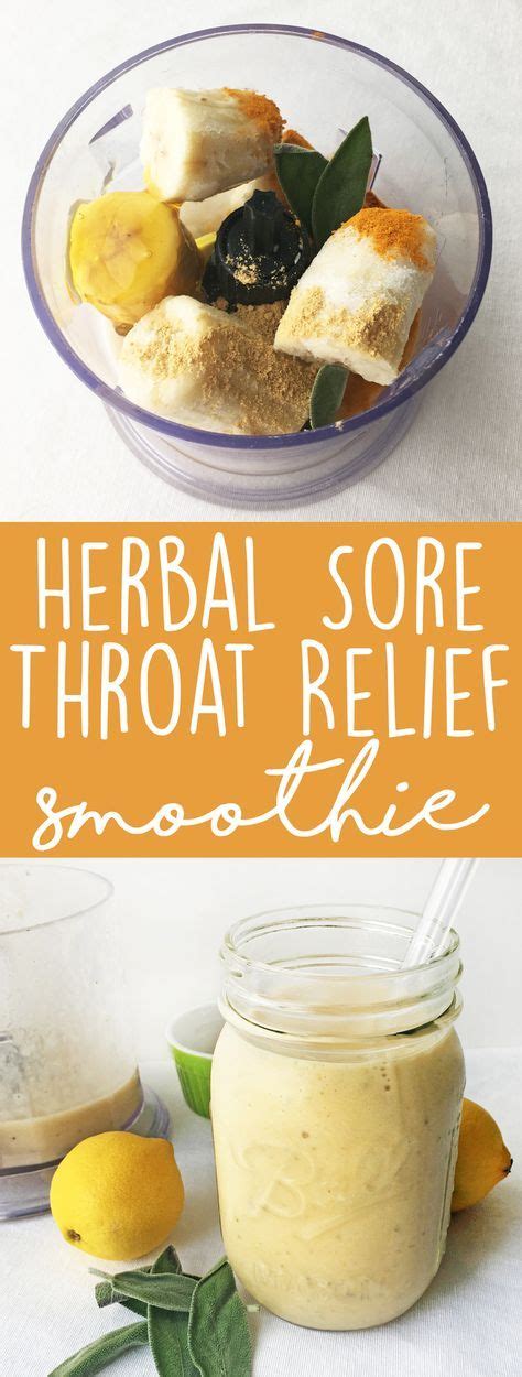 The sodium in chicken soup can help relieve inflammation in your throat. Sore Throat Relief Smoothie | Recipe | Sore throat relief ...