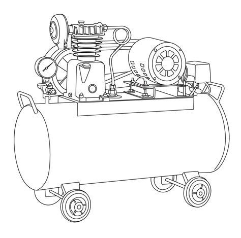 Dibujo Del Contorno Del Compresor De Aire En Eps Vector En Vecteezy