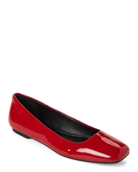 Lyst Calvin Klein Crimson Red Enith Patent Leather Flats In Red